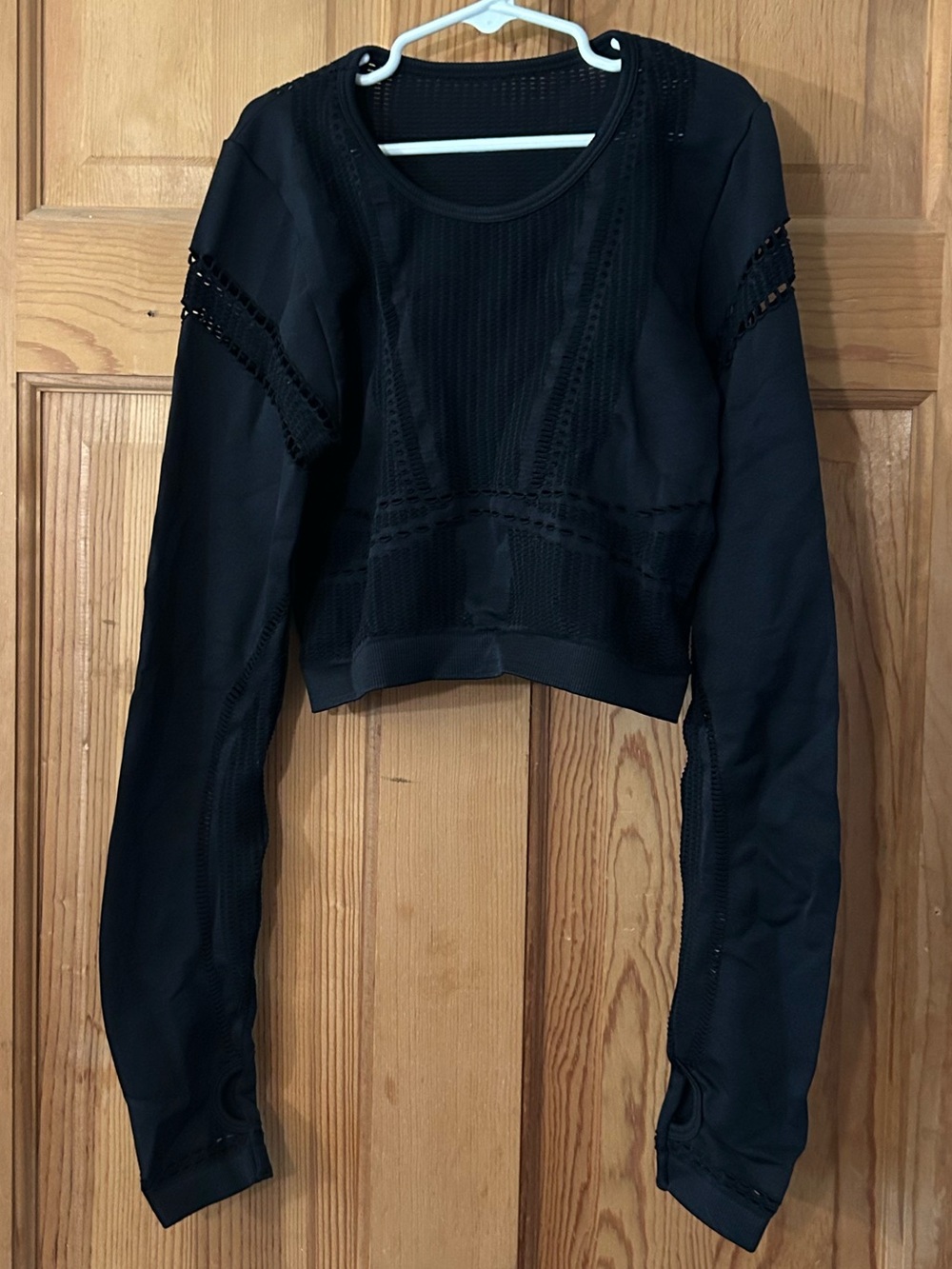 Fashion Nova Black Long Sleeve Cropped Tee